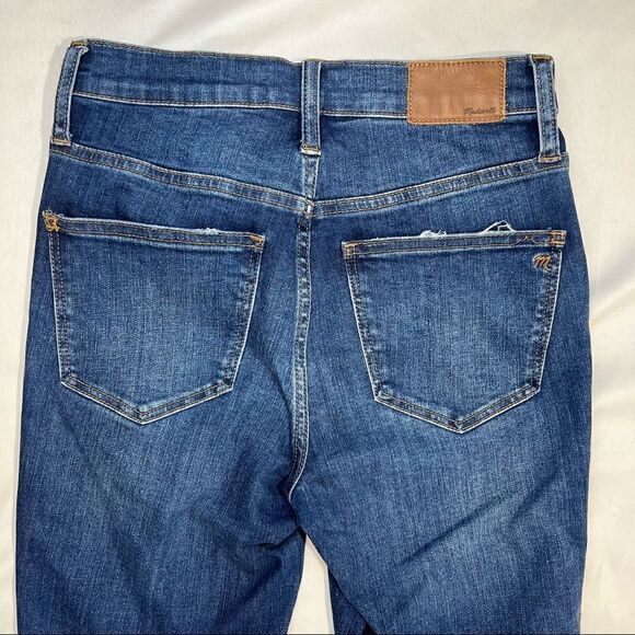 Madewell 10" High-Rise Skinny Jeans: Drop-Hem Edition Button Fly Blue Washed 25 - Picture 9 of 10